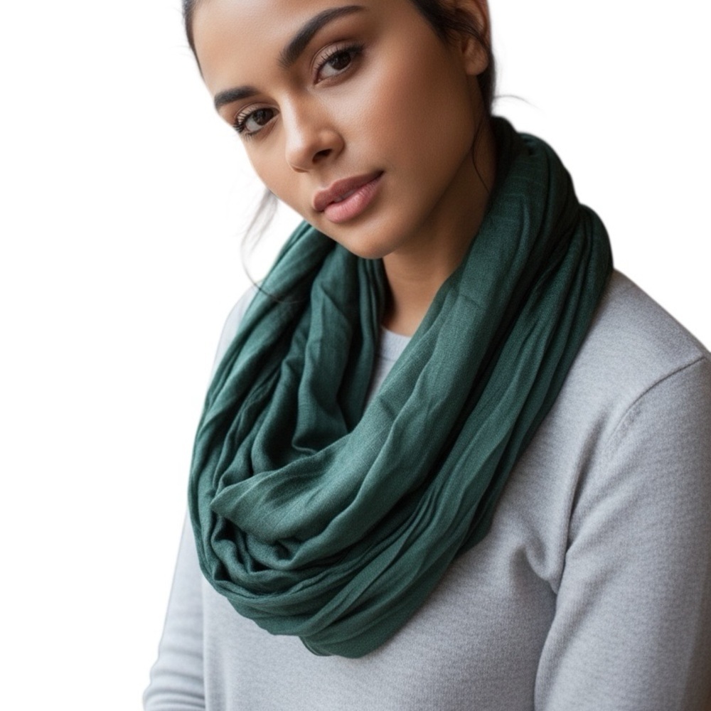 Emerald green infinity scarf